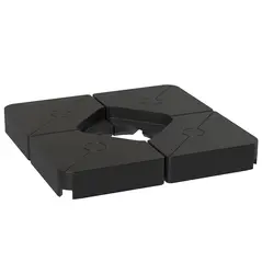 Outsunny Umbrella Weights for Cantilever Parasols, Set of 4 Heavy Duty Parasol Base Weights, 64kg Sand or 55kg Water Filled, Black - 1