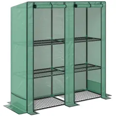 Outsunny Three-Tier Mini Greenhouse - Green - 1