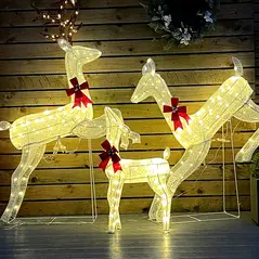Outsunny Three-Piece LED Light Reindeer Christmas Decoration - 9