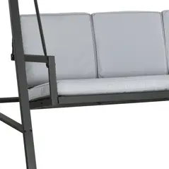 Outsunny Three-Seat Garden Swing Chair, with Adjustable Canopy - Grey - 8