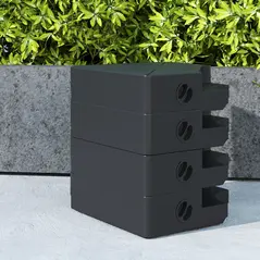 Outsunny Umbrella Weights for Cantilever Parasols, Set of 4 Heavy Duty Parasol Base Weights, 64kg Sand or 55kg Water Filled, Black - 9