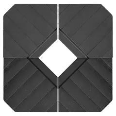 Outsunny Umbrella Weights for Cantilever Parasols, Set of 4 Heavy Duty Parasol Base Stand Weights, 80kg Sand or 60kg Water Filled, Black - 1