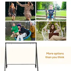 Outsunny Steel Frame Multi-Swing Seat Frame - Black - 7