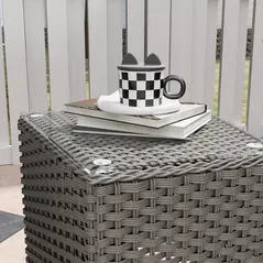 Outsunny Three-Piece Super Padded Rattan Set - Light Grey - 9