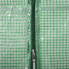 Outsunny Walk In Greenhouse with Shelves, Portable Gardening Plant Grow House for Outdoor with 2 Tier Shelf, Roll-Up Zippered Door, PE Cover, 141 x 72 x 191cm, Green - 8