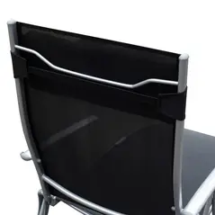 Outsunny Sun Lounger Steel Frame Outdoor Folding Chaise Texteline Lounge Chair Recliner with Headrest & 7 Levels Adjustable Backrest, Black - 9