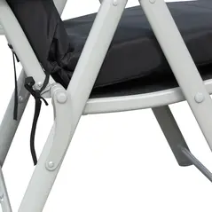 Outsunny Steel Frame Outdoor Garden Padded Sun Lounger w/ Pillow Black - 8