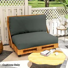 Outsunny Two Piece Seat Pallet and Back Cushions - Charcoal Grey - 8