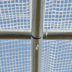 Outsunny Walk-in Polytunnel Greenhouse Green House with Roll-up Sidewalls, UV-resistant PE Cover, 3 x 2 x 2m, White - 8