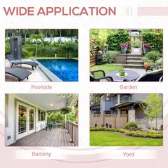 Outsunny Square PE Wicker Rattan Folding Table - Black - 7