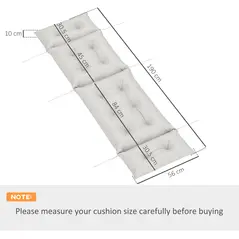 Outsunny Sun Lounger Cushions Only, 190x56x10cm Garden Lounge Chair Cushions, UPF20+ 220gsm Fabric, Thick Sunbed Replacement Pads with 6 Ties, Light Grey - 3