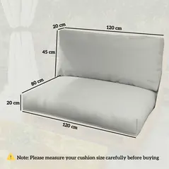 Outsunny Two Piece Seat Pallet and Back Cushions - Light Grey - 3
