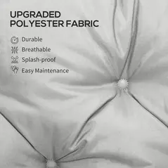 Outsunny Three-Seater Bench Cushion - Light Grey - 4