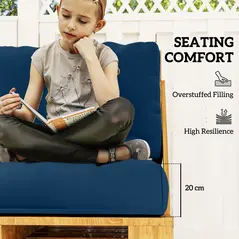 Outsunny Two Piece Seat Pallet and Back Cushions - Navy Blue - 4