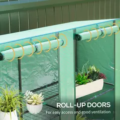 Outsunny Three-Tier Mini Greenhouse - Green - 6