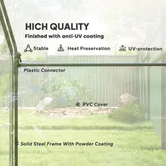 Outsunny Walk In Tomato Greenhouse Garden Outdoor Mini Greenhouse Flower Planter Steel Frame with Zipped Door & Window, PVC Cover, 180 x 100 x 168CM, Clear - 5