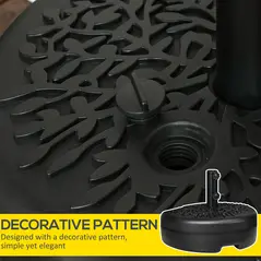 Outsunny Water/Sand Fillable Half Parasol Umbrella Base - Black - 7