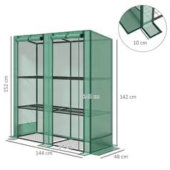 Outsunny Three-Tier Mini Greenhouse - Green - 3