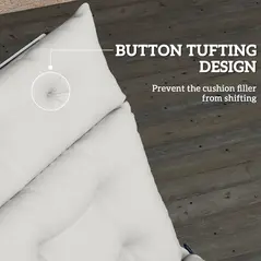 Outsunny Sun Lounger Cushions Only, 190x56x10cm Garden Lounge Chair Cushions, UPF20+ 220gsm Fabric, Thick Sunbed Replacement Pads with 6 Ties, Light Grey - 6