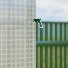 Outsunny Walk-in Greenhouse, Outdoor Tomato Greenhouse with Roll-up Door and Mesh Windows, PE Cover, 200 x 140 x 200cm, White - 9