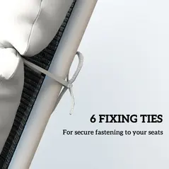 Outsunny Sun Lounger Cushions Only, 190x56x10cm Garden Lounge Chair Cushions, UPF20+ 220gsm Fabric, Thick Sunbed Replacement Pads with 6 Ties, Light Grey - 7