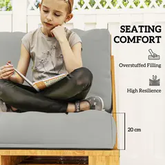 Outsunny Two Piece Seat Pallet and Back Cushions - Light Grey - 4