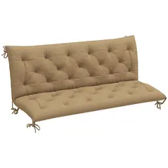 Outsunny Three-Seater Bench Cushion - Khaki - 1