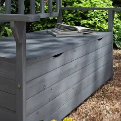 Outsunny Two-Seater Garden Storage Bench - Grey - 9