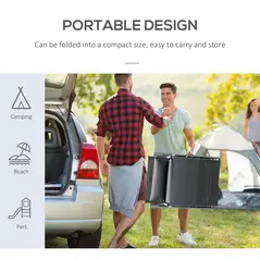 Outsunny Sun Lounger Steel Frame Outdoor Folding Chaise Texteline Lounge Chair Recliner with Headrest & 7 Levels Adjustable Backrest, Grey - 6