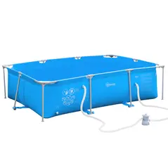 Outsunny Steel Frame Pool with Filter Pump, Filter Cartridge, Reinforced Sidewalls Rust Resistant Above Ground Swimming Pool 292 x 190 x 75cm, Blue - 1