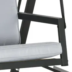 Outsunny Three-Seat Garden Swing Chair, with Adjustable Canopy - Grey - 9