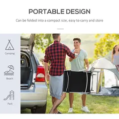 Outsunny Steel Frame Outdoor Garden Padded Sun Lounger w/ Pillow Black - 6