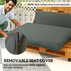 Outsunny Two Piece Seat Pallet and Back Cushions - Charcoal Grey - 6