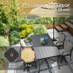 Outsunny Square Garden Parasol Base, Garden Umbrella Stand Heavy Duty Parasol Base, Filled Up to 25kg with Stand or 20kg with Water for for 38, 48 mm Poles, Black - 5