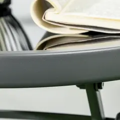 Outsunny Three-Piece Garden Seat Set, with Glass-Top Table - Dark Grey - 9