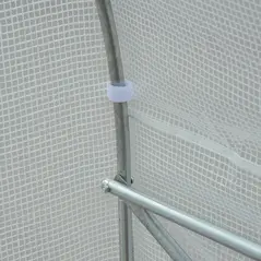 Outsunny Walk-In Tunnel Greenhouse with Replacement Cover, Outdoor Growhouse with PE Cover, Roll Up Door and 6 Windows, 4.5 x 3 x 2 m, White - 9