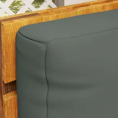 Outsunny Two Piece Seat Pallet and Back Cushions - Charcoal Grey - 9