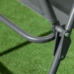 Outsunny Three-Piece Garden Seat Set, with Glass-Top Table - Dark Grey - 8