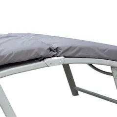 Outsunny Steel Frame Outdoor Garden Padded Sun Lounger w/ Pillow Grey - 8