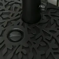 Outsunny Water/Sand Fillable Half Parasol Umbrella Base - Black - 8