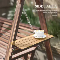 Outsunny Three-Seater Wooden Swing Bench - 5