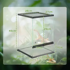 PawHut 40L Vivarium for Lizards, Frogs, Snakes, Turtles, Tortoises w/ Anti-Escape Design, Ventilation - 3