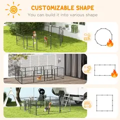 PawHut 12 Panels Heavy Duty Puppy Playpen, for Small Dogs, Indoor and Outdoor Use - Silver - 4