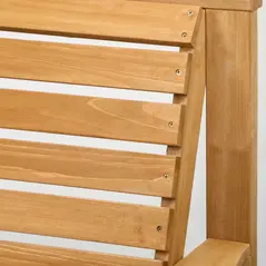 Outsunny Wooden Garden Love Seat, 2 Seater Jack & Jill Companion Seat with Coffee Table and Parasol Hole, Partner Bench, Table and Chairs Set, Outdoor Furniture for Garden, Balcony, Patio, Brown - 8