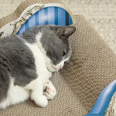 PawHut 2-in-1 Cat Scratching Board with Catnip for Indoor Cats, 26.5 x 57 x 26.5cm, Blue - 9