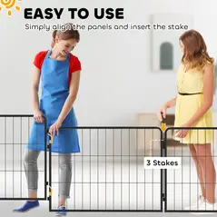 PawHut 2 Piece Dog Pen Expansion Pack for 60cm High Pet Playpen with 3 Stakes, for Small Dogs - 5