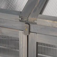 Outsunny Wooden Cold Frame Polycarbonate Greenhouse with Openable Top Cover and Double Door, Grow House for Flower, Vegetable and Plants, 70 x 50 x 120cm, Grey - 7