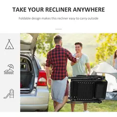 Outsunny Zero Gravity Chair Set of 2, Metal Frame Texteline Armchair Outdoor Folding and Reclining Sun Lounger with Head Pillow for Patio Decking Gardens Camping, Black - 6