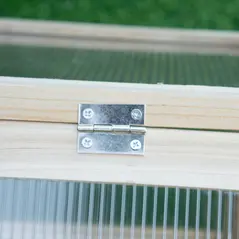 Outsunny Wooden Cold Frame Garden Polycarbonate Greenhouse with Openable Top Cover, Grow House for Flowers, Vegetables, Plants, 90 x 52 x 50cm, Natural - 8