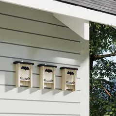 PawHut 3PCs Wooden Bat Boxes, Bat Houses Designed to Attract Bats & Easy to Hang for Outdoor, Garden, Farm, 18 x 6 x 22.5 cm - 9